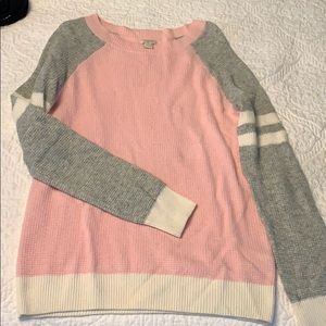 j Crew Pink/Gray/White color block sweater